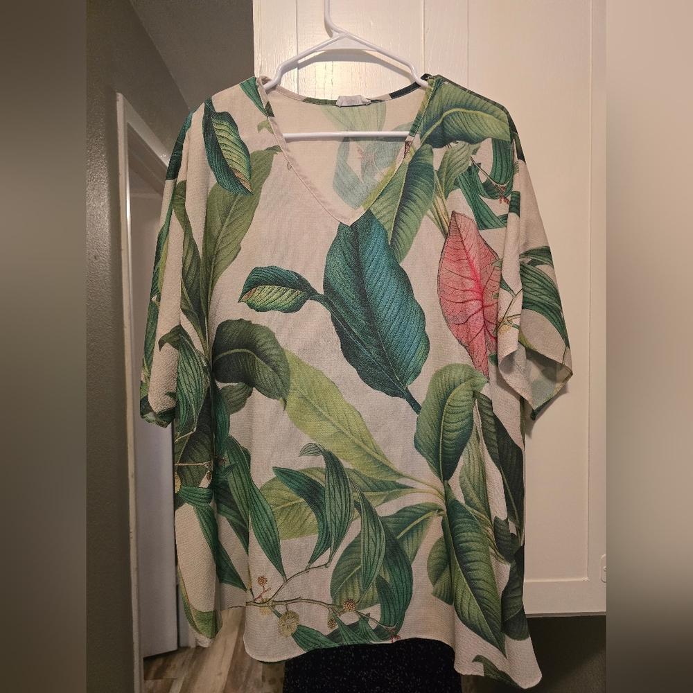 Tropical Oversized Top